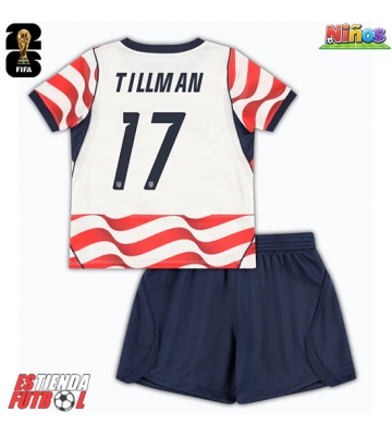 Estados Unidos Malik Tillman #17 Primera Equipación Niños Mundial 2026 Manga Corta (+ Pantalones cortos)